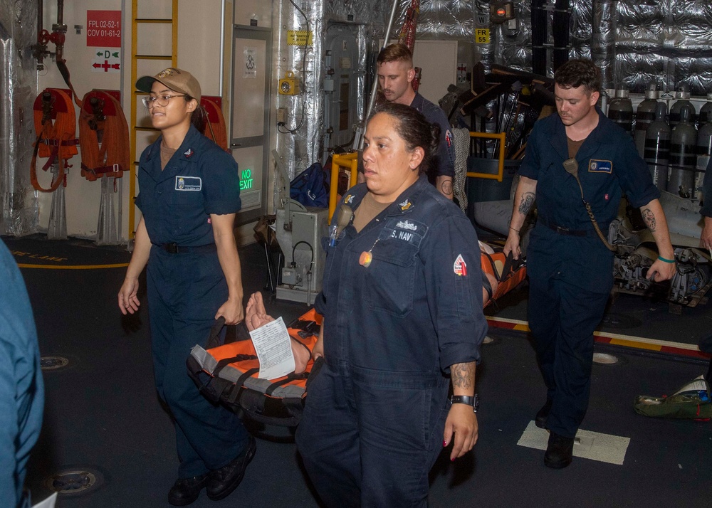 USS Manchester Conducts Mass Casualty Drill