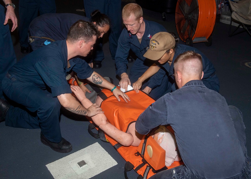 USS Manchester Conducts Mass Casualty Drill