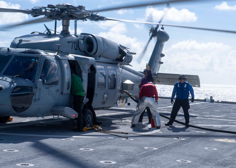 Manchester Sailors refuel helicopter during OMSI