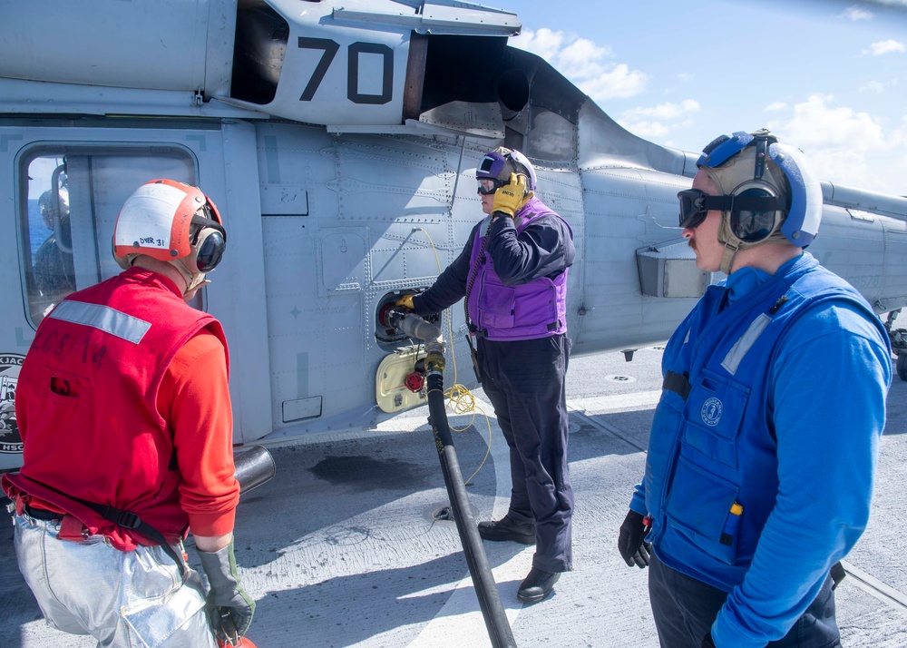 Manchester Sailors refuel helicopter during OMSI