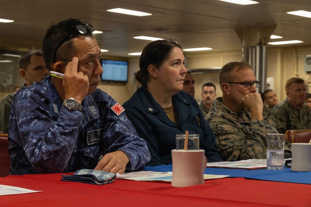 Talisman Sabre 23 Multilateral mission brief aboard USS America