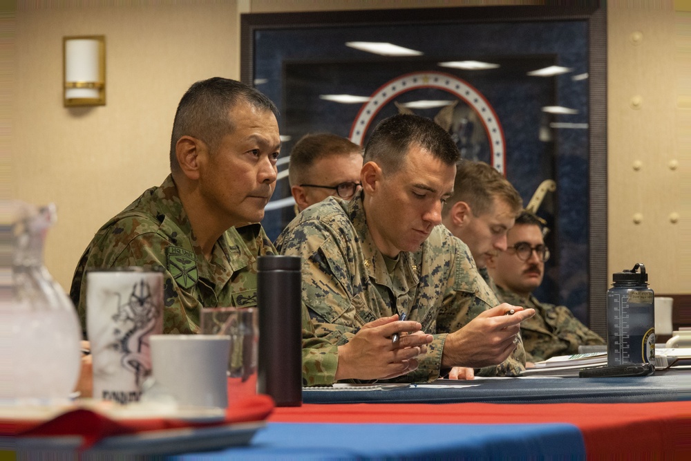 Talisman Sabre 23 Multilateral mission brief aboard USS America