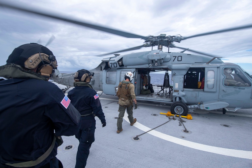 USS Manchester Conducts Flight Operations