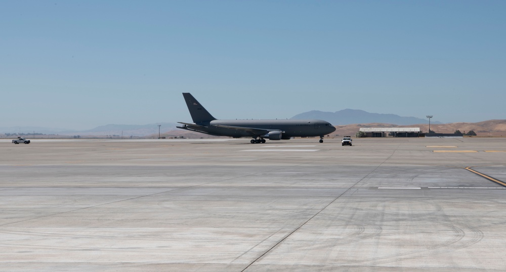 KC-46A Pegasus lands at Travis Air Force Base