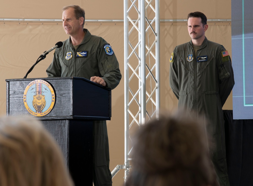 Travis Air Force Base KC-46A arrival celebration speech