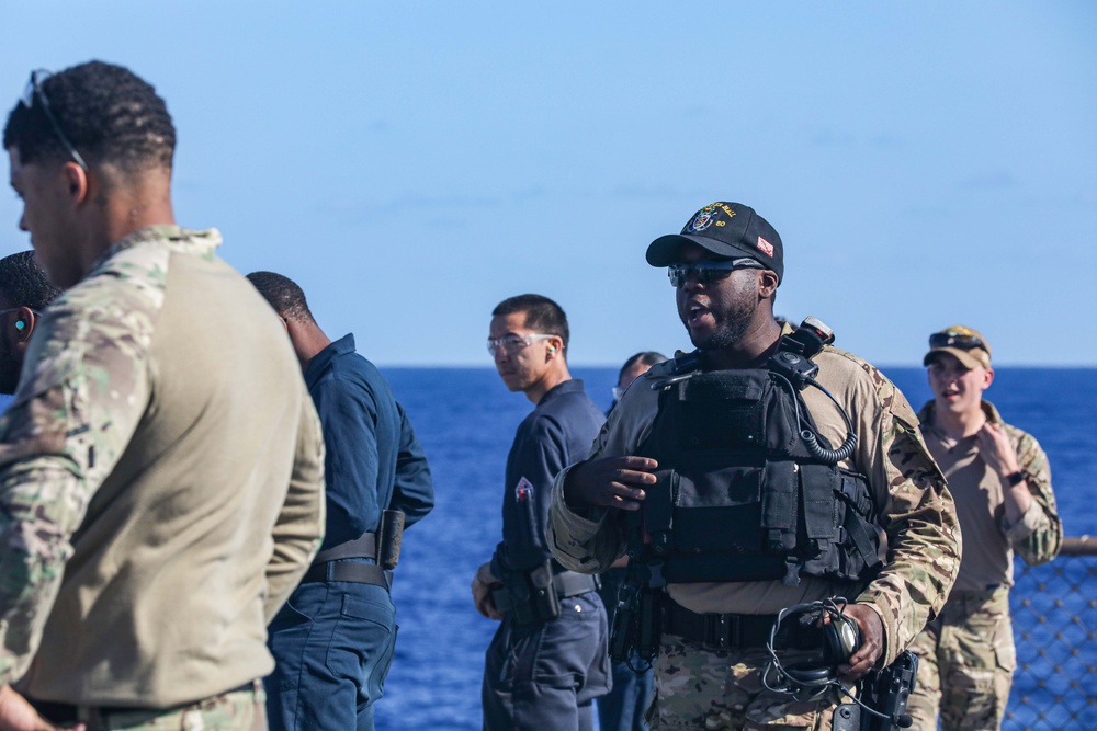 USS Carter Hall Sailors Maintain Proficiency during Gun Shoot