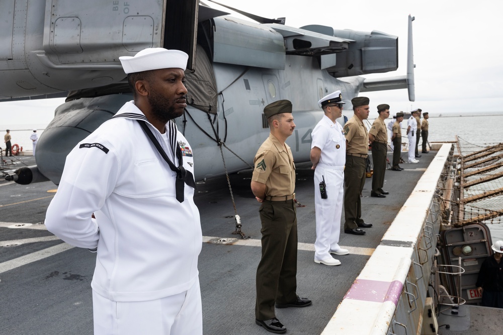 Man the Rails, U.S. Marines and Sailors arrive in Plymouth, UK