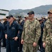 USS Ralph Johnson conducts an all-hands call in Sasebo, Japan.