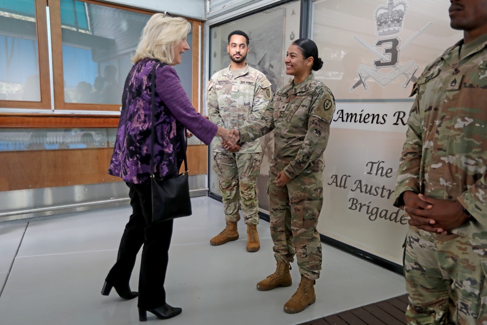 Secretary of the Army Christine E. Wormuth tours Lavarack Barracks with First Corps during Talisman Sabre 23