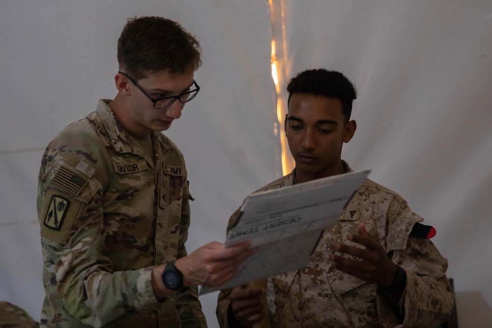 Marines and soldiers work together during Desert Tempest 23