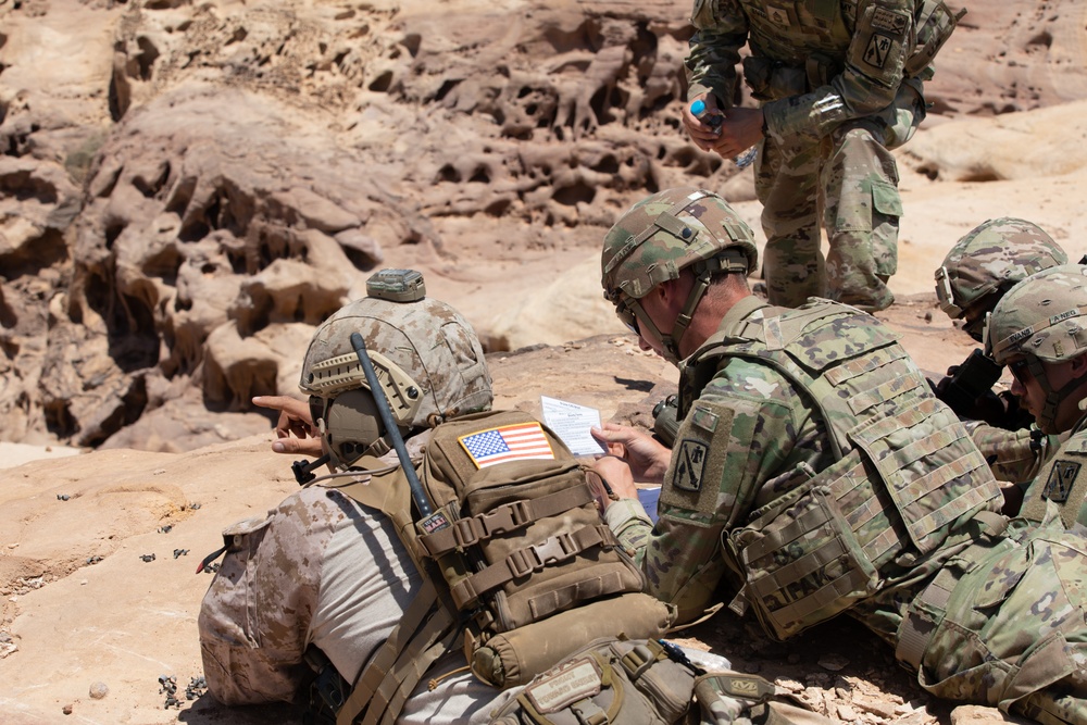 Marines and soldiers work together during Desert Tempest 23