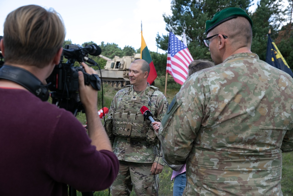 U.S. Army Field Artillery unit demonstrates firepower during joint live-fire exercise Baltic Thunder in Lithuania