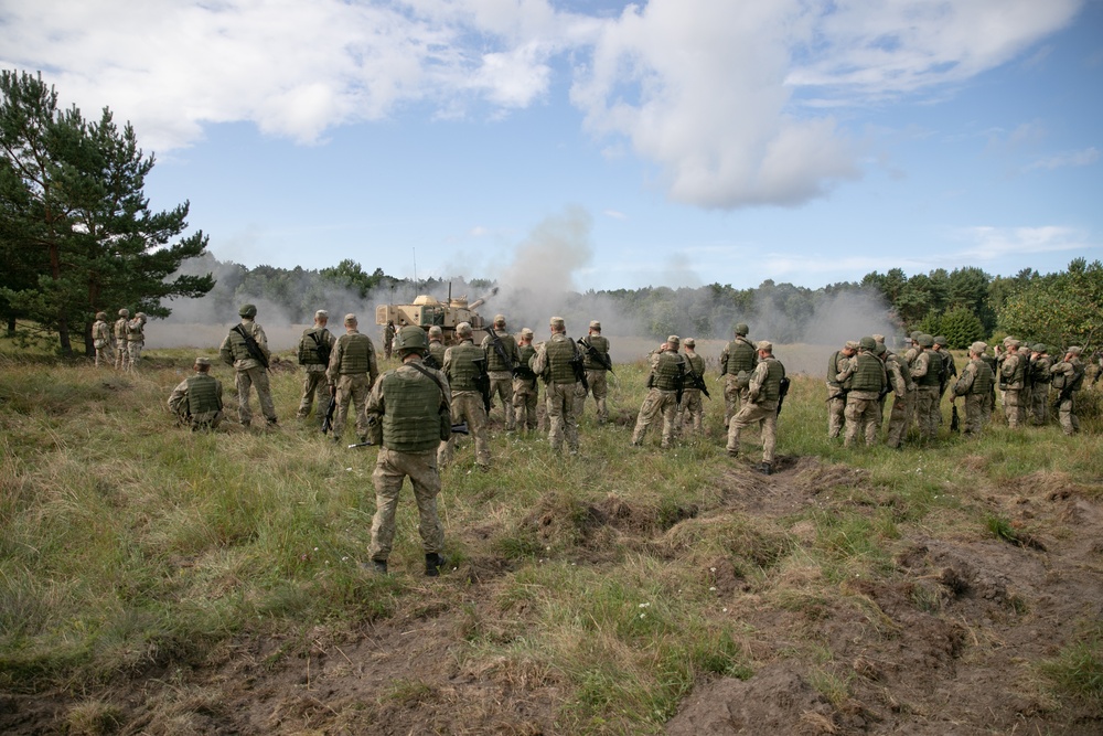 U.S. Army Field Artillery unit demonstrates firepower during joint live-fire exercise Baltic Thunder in Lithuania