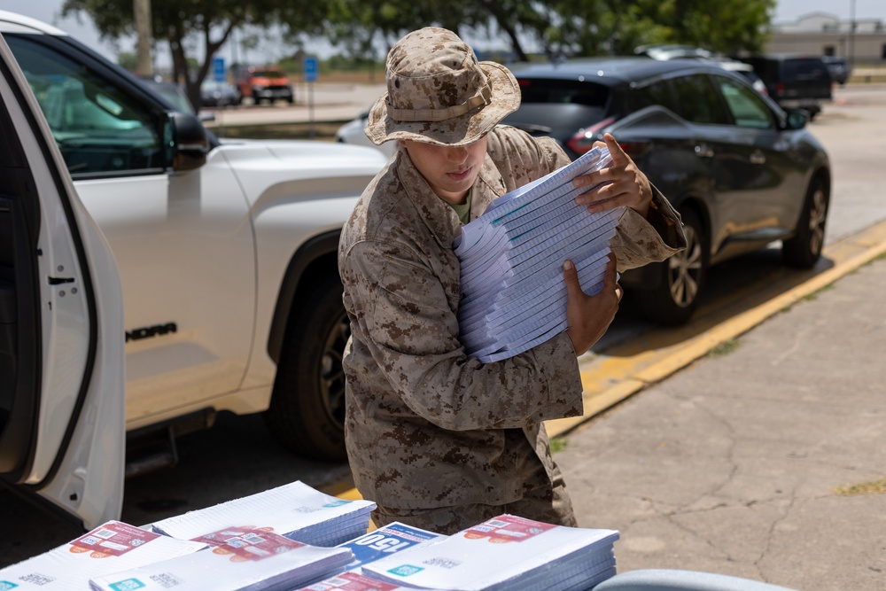 Marines Celebrate Christmas in July at West Oso Junior High School