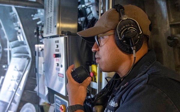 USS Manchester Departs Guam