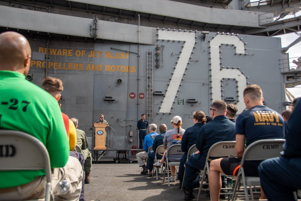 USS Ronald Reagan (CVN 76) celebrates the ship’s 20th anniversary of commissioning