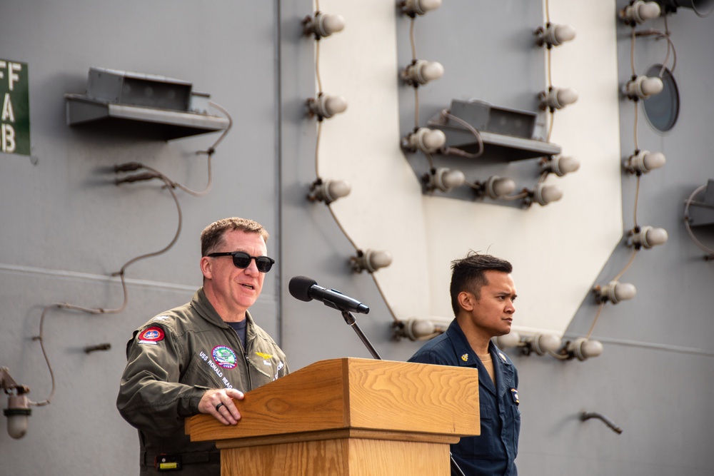 USS Ronald Reagan (CVN 76) celebrates the ship’s 20th anniversary of commissioning