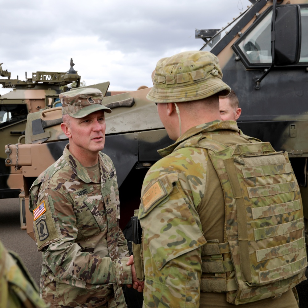 Deputy Prime Minister Richard Marles and Secretary of Defense Lloyd Austin review Talisman Sabre at Lavarack Barracks