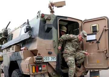 Deputy Prime Minister Richard Marles and Secretary of Defense Lloyd Austin review Talisman Sabre at Lavarack Barracks