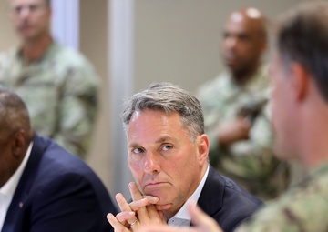 Deputy Prime Minister Richard Marles and Secretary of Defense Lloyd Austin review Talisman Sabre at Lavarack Barracks