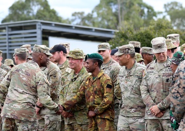 Deputy Prime Minister Richard Marles and Secretary of Defense Lloyd Austin review Talisman Sabre at Lavarack Barracks