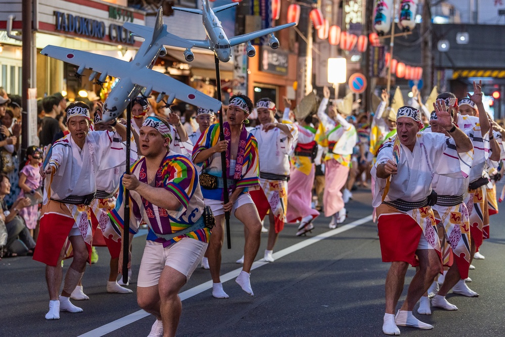 NAF Atsugi and Atsugi JMSDF Leaders Perform in the 2023 Awa Odori Festival