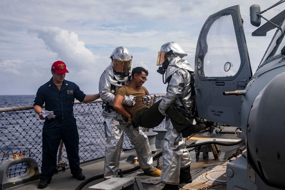 Sailors Conduct Crash and Salvage Drill Aboard USS John Finn (DDG 113)