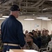 Rear Admiral Stone briefs SNCOs aboard USS America