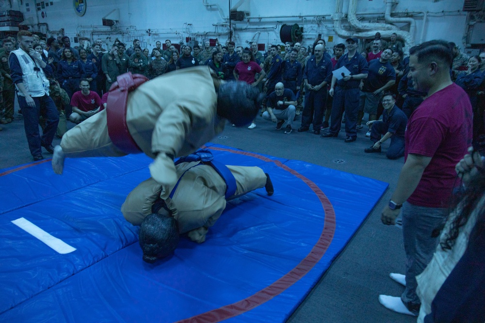 USS America sumo wrestling competition