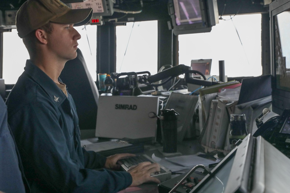 USS Thomas Hudner Patrols Strait of Hormuz