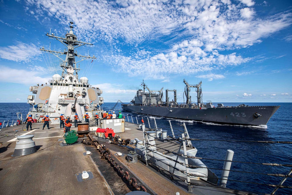 USS Benfold Conducts a Replenishment-at-sea