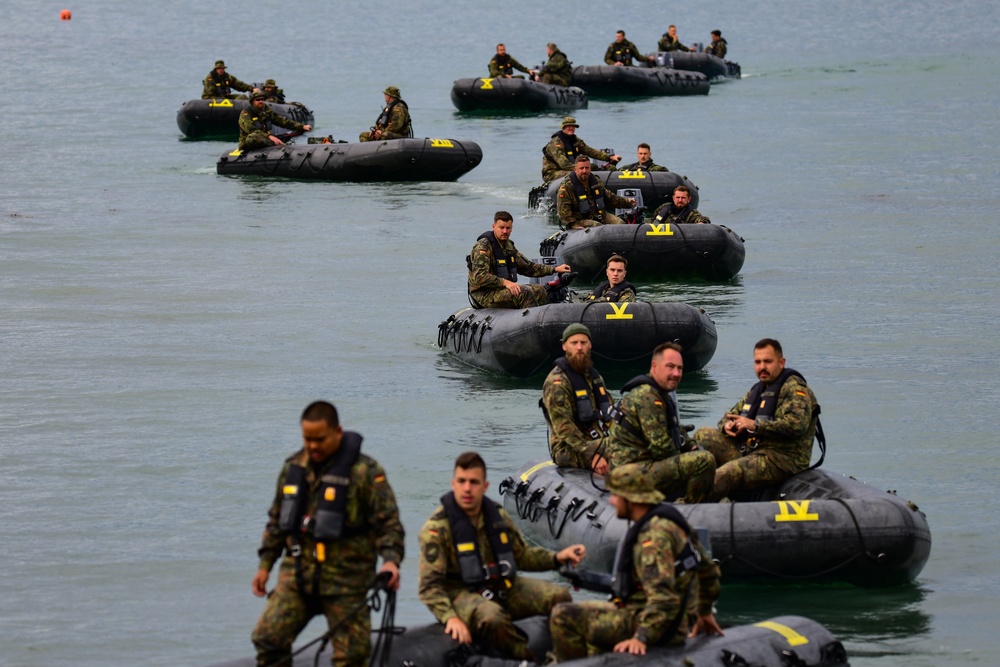 Sky Soldiers team up with German paratroopers to jump into Lake Constance