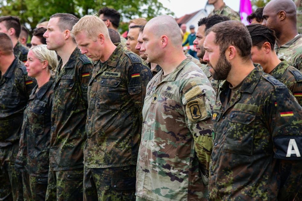 Sky Soldiers team up with German paratroopers to jump into Lake Constance