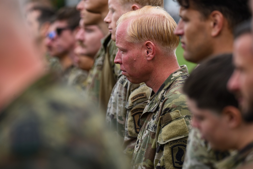 Sky Soldiers team up with German paratroopers to jump into Lake Constance