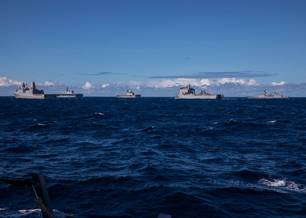 USS Rafael Peralta (DDG 115) participates in a multiple large deck event