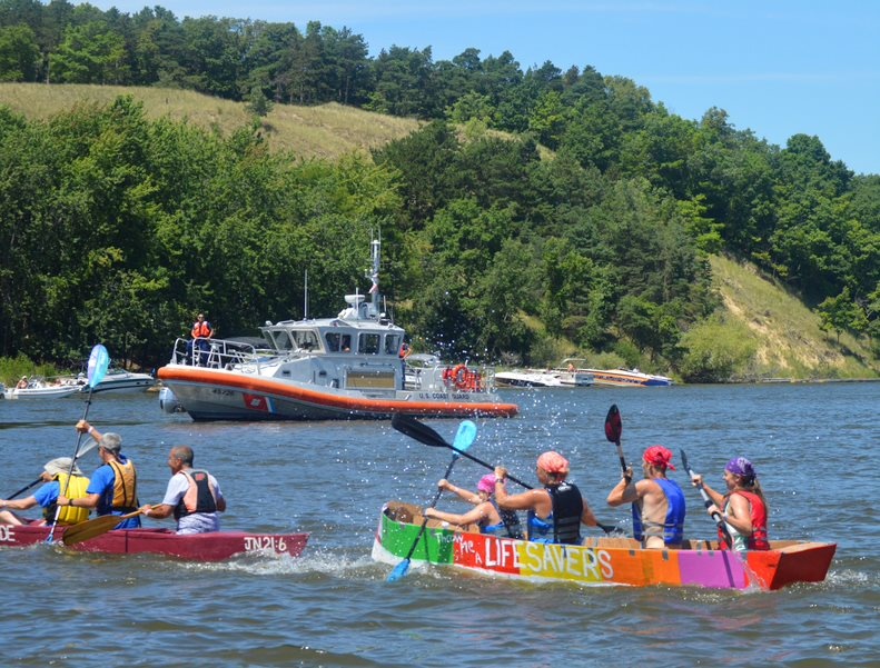 Cardboard Boat Race Competition held in Grand Haven for CG Fest