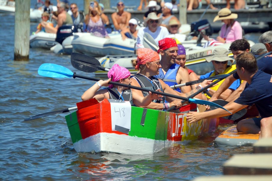 Cardboard Boat Race Competition held in Grand Haven for CG Fest