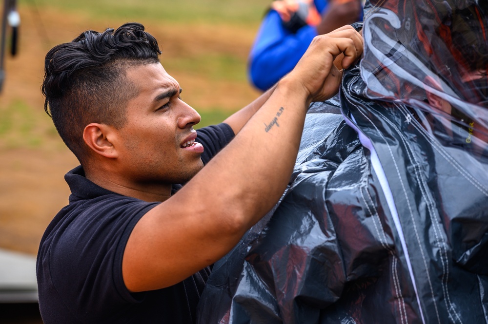 21st WMD-CST trains at at the New Jersey Vietnam Veterans' Memorial