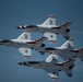 The United States Air Force Demonstration Squadron “Thunderbirds” perform at the Sioux Falls Airshow