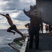 USS Ronald Reagan (CVN 76) celebrates the 20th anniversary of its commissioning with a swim call