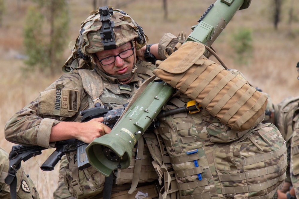 Soldiers conduct field maneuvers during Talisman Sabre 23