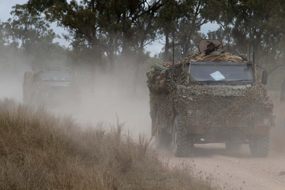 Soldiers conduct field maneuvers during Talisman Sabre 23