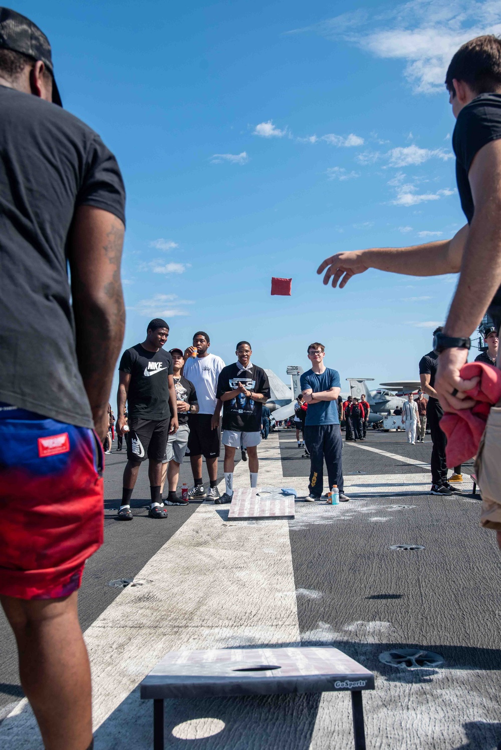 USS Ronald Reagan (CVN 76) holds a steel beach picnic during 20th anniversary of ship’s commissioning