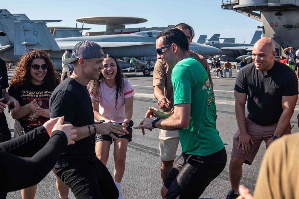 USS Ronald Reagan (CVN 76) holds a steel beach picnic during 20th anniversary of ship’s commissioning