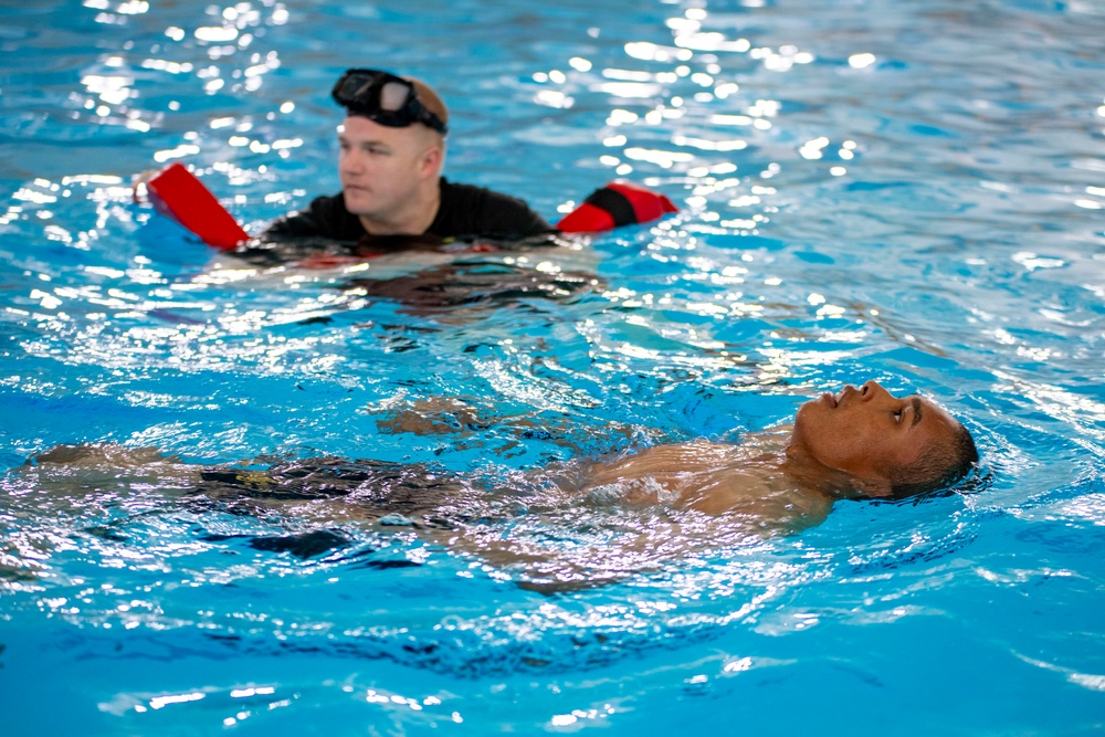 Naval Reserve Officers Training Corps (NROTC) New Student Indoctrination (NSI) Cycle 3 Swim Qualification and Man Overboard Drill