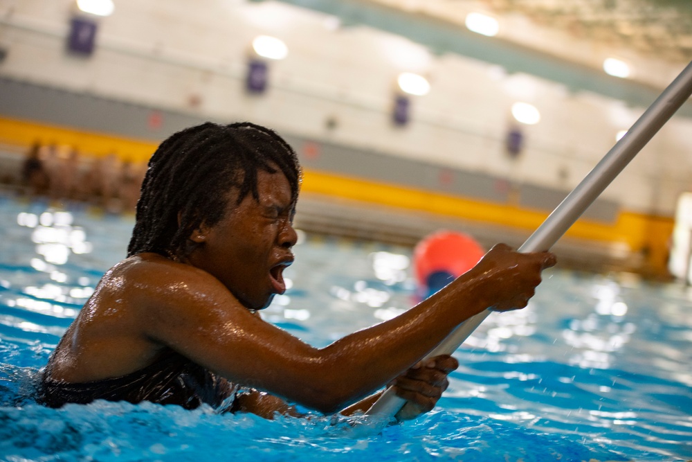 Naval Reserve Officers Training Corps (NROTC) New Student Indoctrination (NSI) Cycle 3 Swim Qualification and Man Overboard Drill