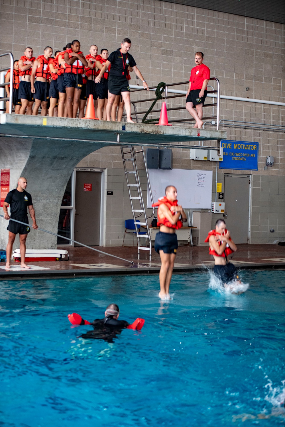 Naval Reserve Officers Training Corps (NROTC) New Student Indoctrination (NSI) Cycle 3 Swim Qualification and Man Overboard Drill