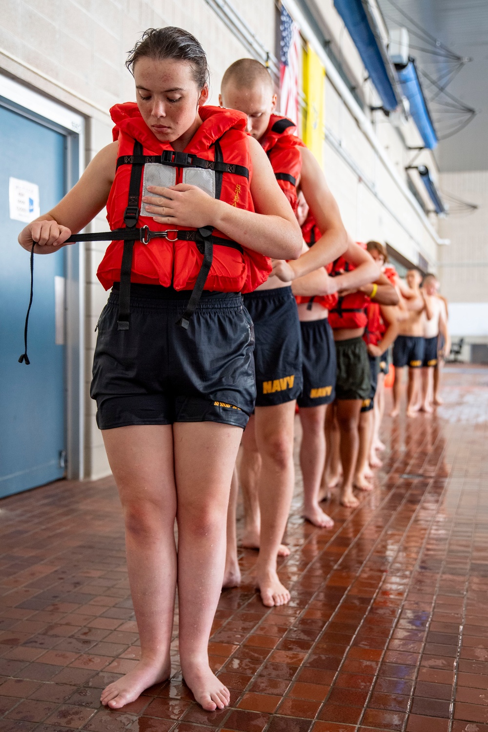 Naval Reserve Officers Training Corps (NROTC) New Student Indoctrination (NSI) Cycle 3 Swim Qualification and Man Overboard Drill