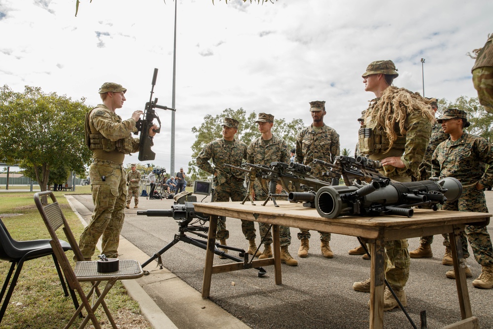 U.S. Secretary of Defense meets Marines with 1st Marine Division during Talisman Sabre 23