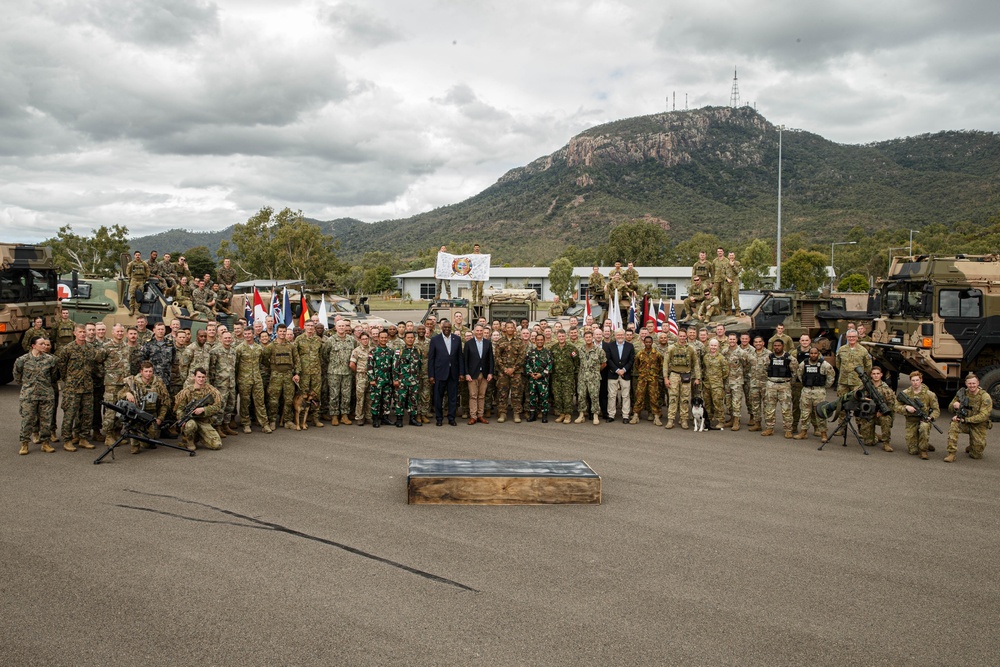 U.S. Secretary of Defense meets Marines with 1st Marine Division during Talisman Sabre 23